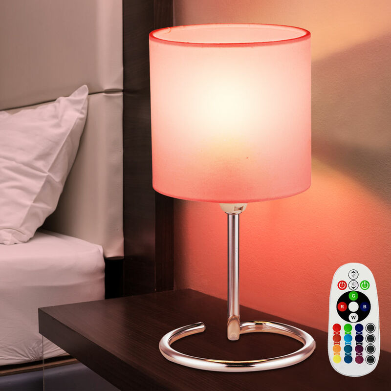 Lámpara de mesa de noche con control remoto, luz de lectura de cromo blanco textil regulable en un juego que incluye bombillas LED RGB
Lámpara de mesa de noche con control remoto, luz de lectura de cromo blanco textil regulable en un juego que incluye bombillas LED RGB