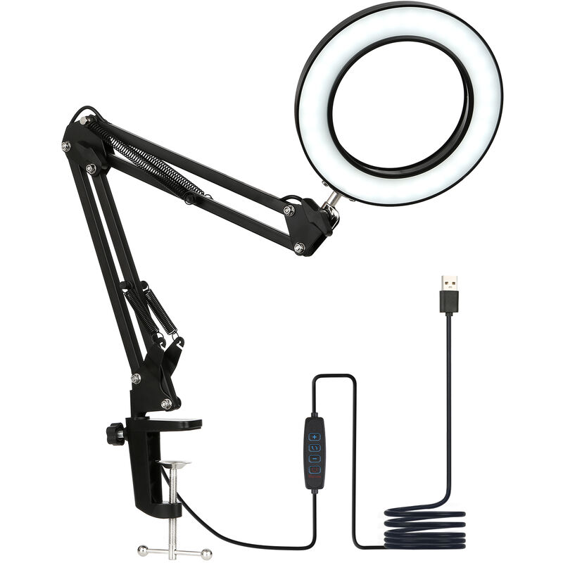 Lampara de mesa con abrazadera flexible Tomshine, brazo oscilante, LED regulables, luz de escritorio, 3 modos de color y 10 niveles de brillo,
Lampara de mesa con abrazadera flexible Tomshine, brazo oscilante, LED regulables, luz de escritorio, 3 modos de color y 10 niveles de brillo,