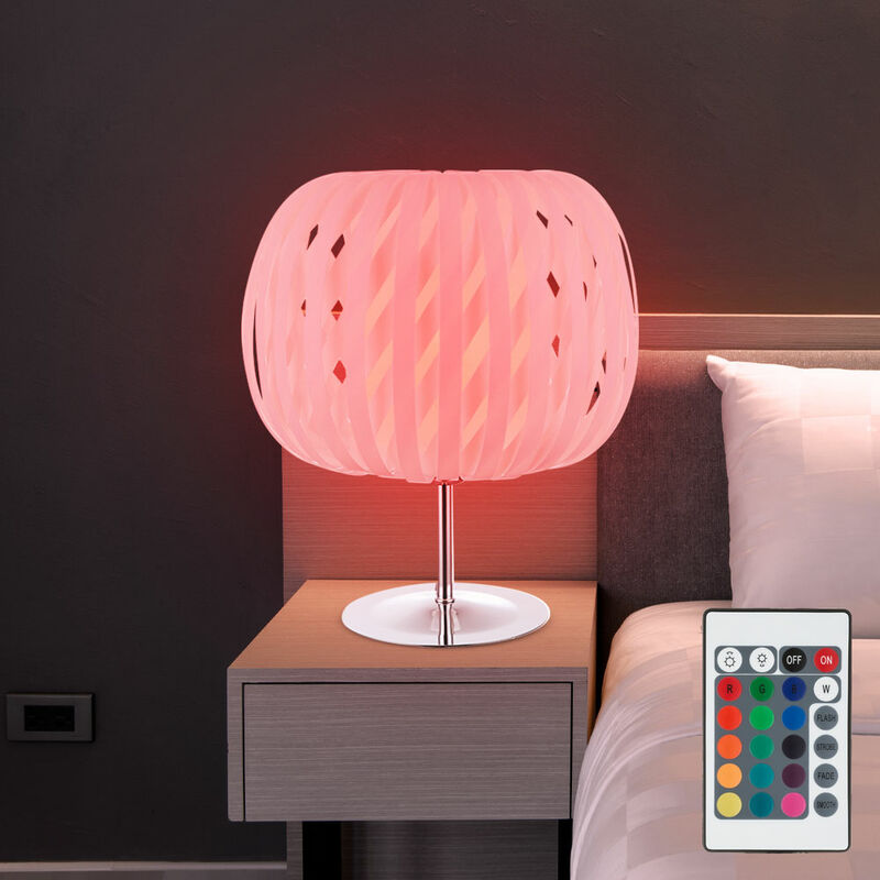 Lámpara de mesa de cromo lámpara de salón blanca con control remoto regulable en un juego que incluye bombillas LED RGB
Lámpara de mesa de cromo lámpara de salón blanca con control remoto regulable en un juego que incluye bombillas LED RGB
