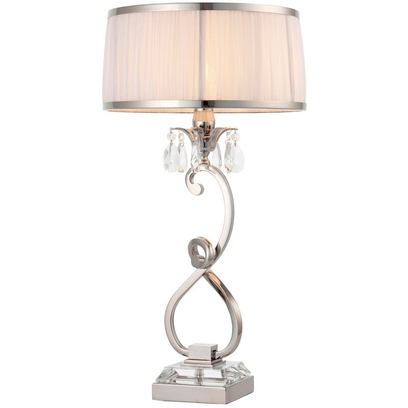 Interiors Oksana Nickel - 1 Lámpara de Mesa Mediana Ligera en Níquel Pulido con Pantalla Blanca, E14
Interiors Oksana Nickel - 1 Lámpara de Mesa Mediana Ligera en Níquel Pulido con Pantalla Blanca, E14