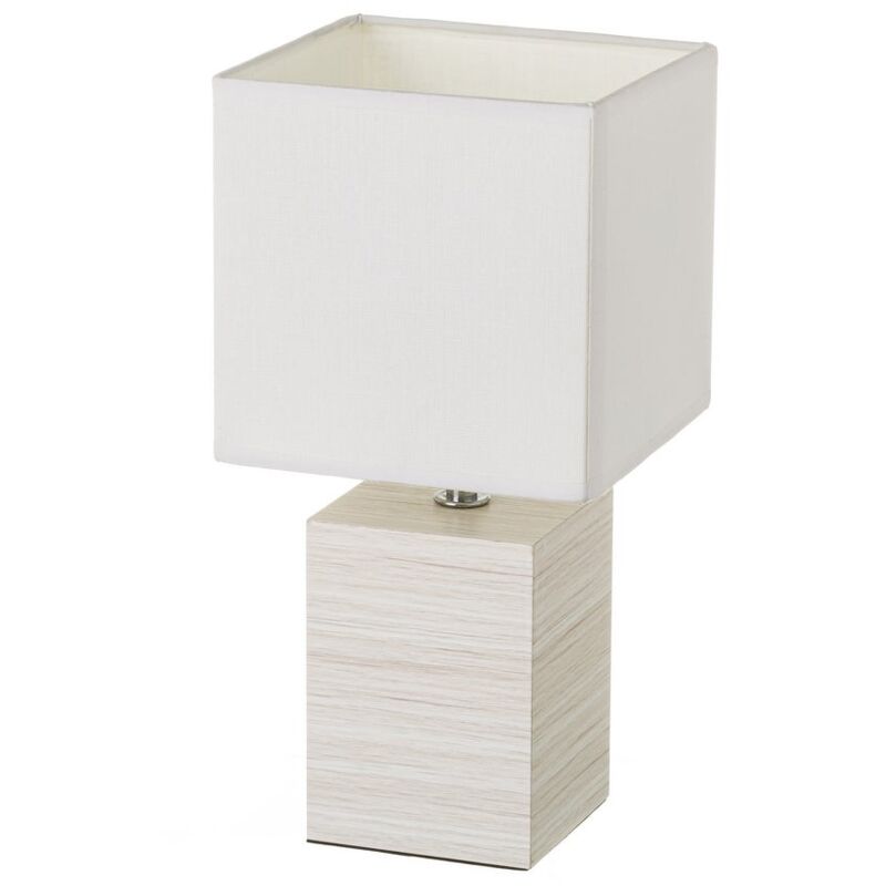 Lámpara de mesita de noche cuadrada de nórdica de madera y lino beige de 33x16x16 cm
Lámpara de mesita de noche cuadrada de nórdica de madera y lino beige de 33x16x16 cm
