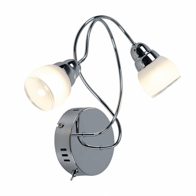 Aplique de pared LED Focos de vidrio cromado Lámpara de salón comedor satinado Esto 780011-2
Aplique de pared LED Focos de vidrio cromado Lámpara de salón comedor satinado Esto 780011-2