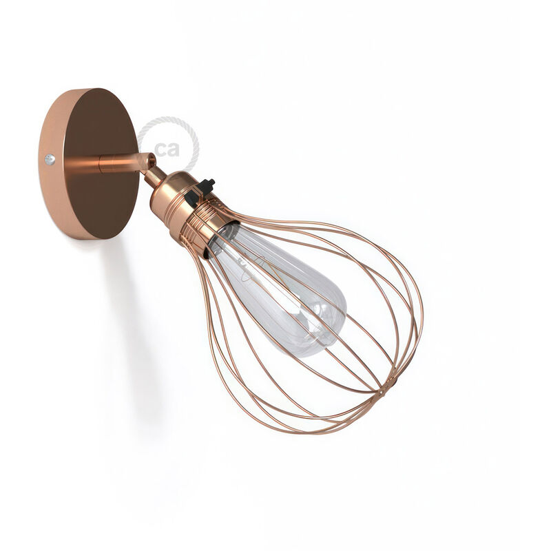 Creative Cables - Lampara de pared o techo de metal orientable Metal 90º con pantalla Drop | Con bombilla - Cobre - Cobre
Creative Cables - Lampara de pared o techo de metal orientable Metal 90º con pantalla Drop | Con bombilla - Cobre - Cobre