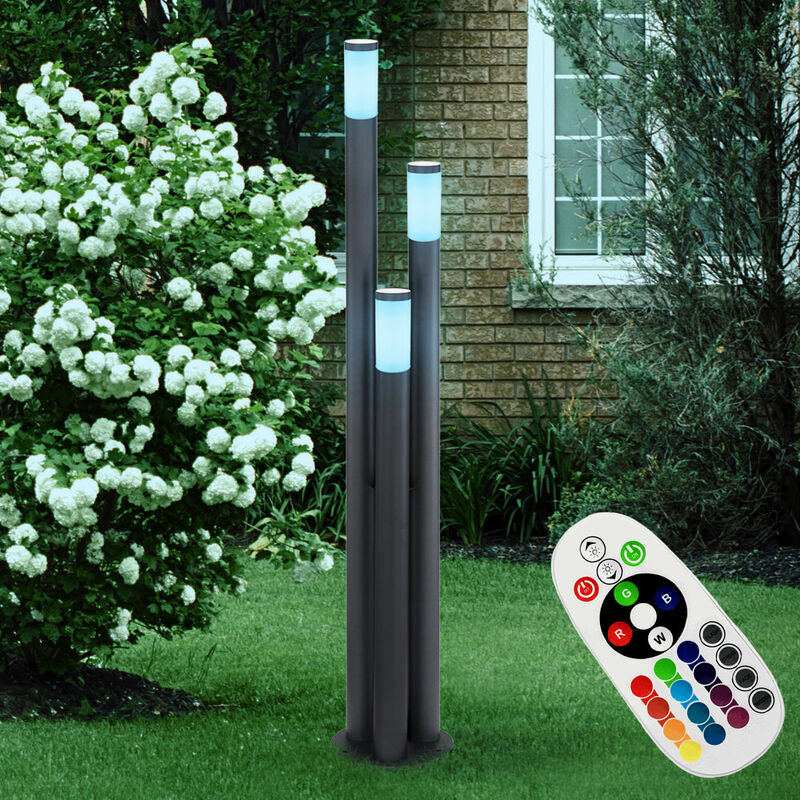Lámpara de pie para exteriores con control remoto, lámpara de jardín de acero inoxidable en antracita, 3 columnas regulables en un juego que incluye
Lámpara de pie para exteriores con control remoto, lámpara de jardín de acero inoxidable en antracita, 3 columnas regulables en un juego que incluye