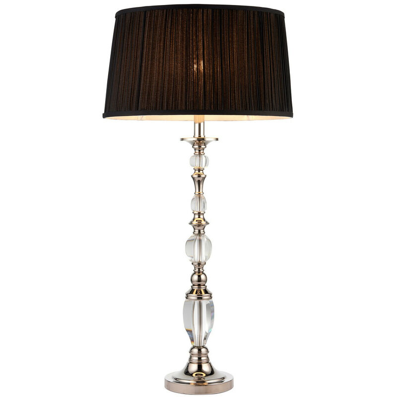 Interiors Polina Nickel - Lámpara de mesa grande de 1 luz en níquel pulido con pantalla negra, E27
Interiors Polina Nickel - Lámpara de mesa grande de 1 luz en níquel pulido con pantalla negra, E27