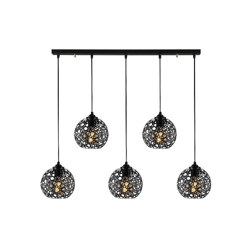 Lampara de Suspension Seljuk - Arana - Lampara de techo - Negro en Metal, 90 x 17 x 119 cm, 5 x E27, Max 100W
Lampara de Suspension Seljuk - Arana - Lampara de techo - Negro en Metal, 90 x 17 x 119 cm, 5 x E27, Max 100W