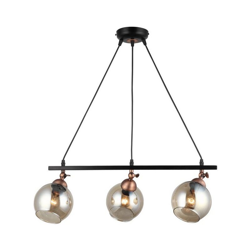 Lampara de Suspension Serrta - Arana - Lampara de techo - Negro, Cobre en Metal, Vidrio, 15 x 60 x 90 cm, 3 x E27, 40 W
Lampara de Suspension Serrta - Arana - Lampara de techo - Negro, Cobre en Metal, Vidrio, 15 x 60 x 90 cm, 3 x E27, 40 W