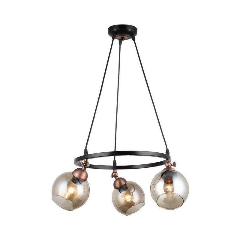Lampara de Suspension Serrta - Arana - Lampara de techo - Negro, Cobre en Metal, Vidrio, 47 x 47 x 95 cm, 3 x E27, 40 W
Lampara de Suspension Serrta - Arana - Lampara de techo - Negro, Cobre en Metal, Vidrio, 47 x 47 x 95 cm, 3 x E27, 40 W