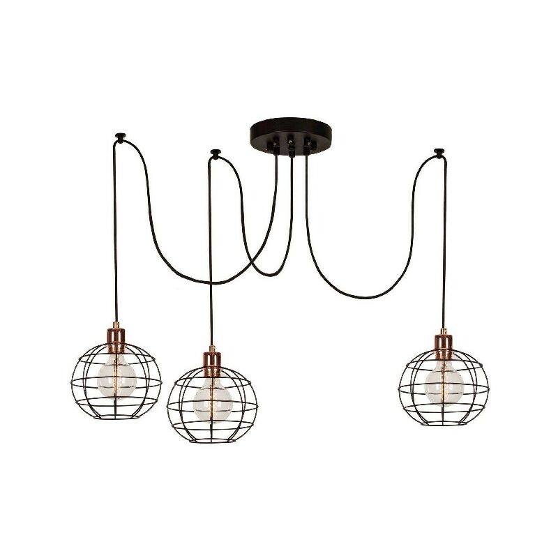 Lampara de Suspension Wire-Fall - arana - Lampara de techo - Cobre, Negro en Metal, pintura electrostatica, 180 x 180 x 113 cm, 3 x E27, Max 100W
Lampara de Suspension Wire-Fall - arana - Lampara de techo - Cobre, Negro en Metal, pintura electrostatica, 180 x 180 x 113 cm, 3 x E27, Max 100W