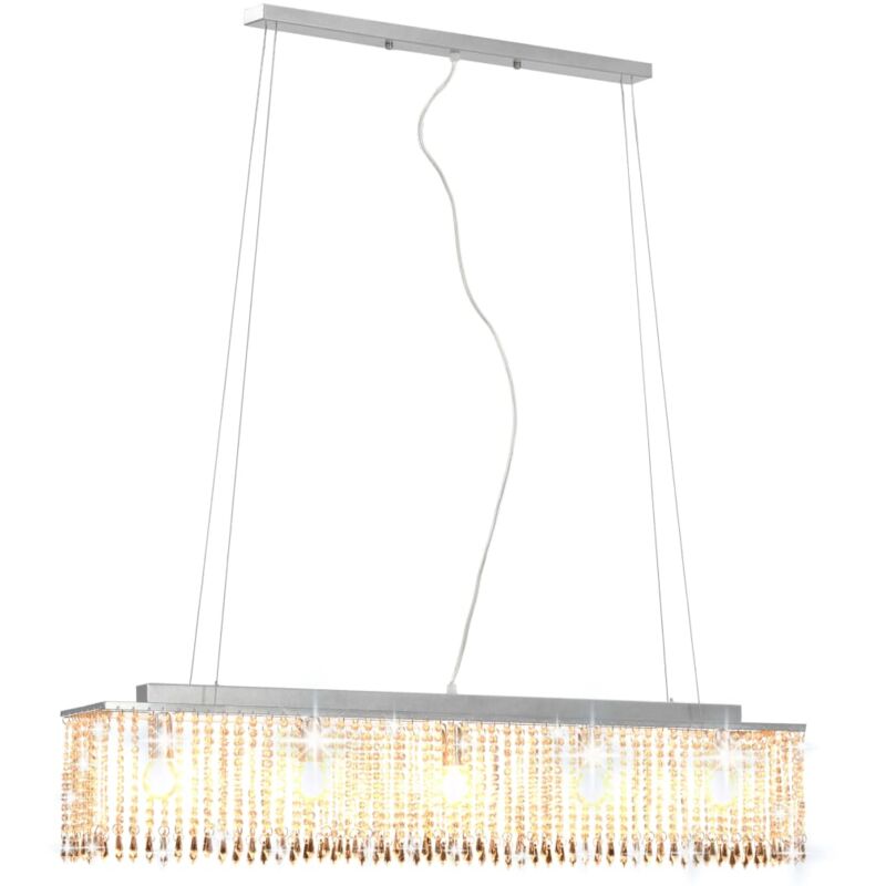Vidaxl - Lámpara de techo con cuentas de cristal plateado 104 cm E14 - Plateado
Vidaxl - Lámpara de techo con cuentas de cristal plateado 104 cm E14 - Plateado