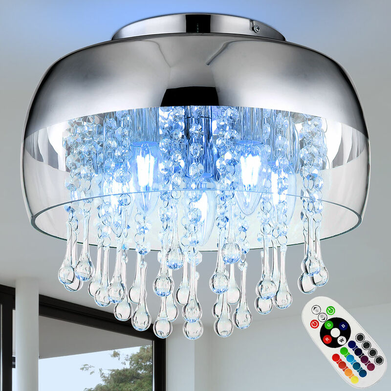 Lámpara de techo de cristal de vidrio, sala de estar, control remoto, luz cromada, regulable en un juego que incluye bombillas LED RGB
Lámpara de techo de cristal de vidrio, sala de estar, control remoto, luz cromada, regulable en un juego que incluye bombillas LED RGB