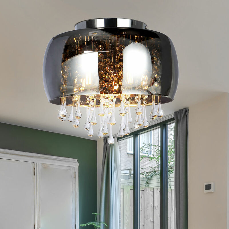 Lámpara de techo de cristal, humo, salón, comedor, iluminación, lámpara cromada en un juego que incluye bombillas LED
Lámpara de techo de cristal, humo, salón, comedor, iluminación, lámpara cromada en un juego que incluye bombillas LED