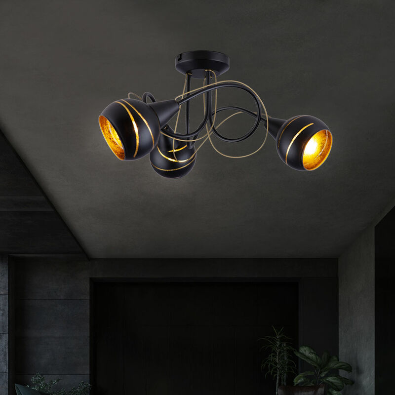 Lámpara de techo de diseño, bolas de vidrio, punto negro y dorado, lámpara de foco redondo, sala de estar en un juego que incluye bombillas LED
Lámpara de techo de diseño, bolas de vidrio, punto negro y dorado, lámpara de foco redondo, sala de estar en un juego que incluye bombillas LED