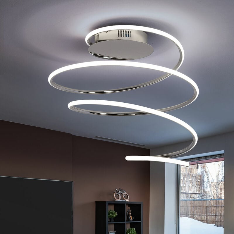 Lámpara de techo LED lámpara de comedor regulable en espiral, cromada, 30 vatios 1980 lúmenes 3000 Kelvin, F x Al 47x45 cm
Lámpara de techo LED lámpara de comedor regulable en espiral, cromada, 30 vatios 1980 lúmenes 3000 Kelvin, F x Al 47x45 cm