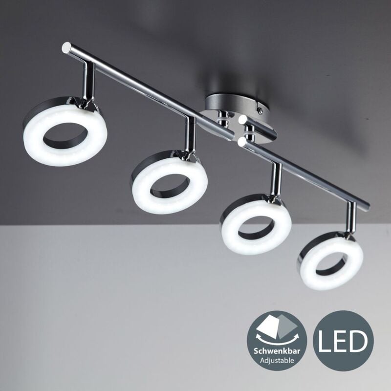 Lámpara de techo LED moderna incl. 4x4,5W bombillas I Orientables y giratorios I Color Cromado I 230V IP20 I Plástico y metal I Longitud: 685mm
Lámpara de techo LED moderna incl. 4x4,5W bombillas I Orientables y giratorios I Color Cromado I 230V IP20 I Plástico y metal I Longitud: 685mm