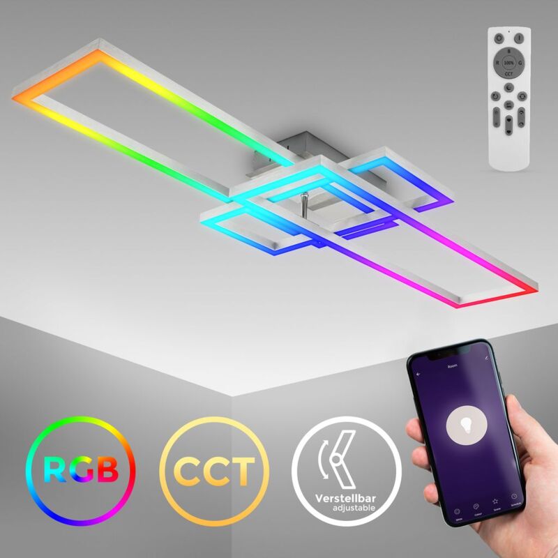 Lámpara de techo LED WiFi de inteligente I App y mando a distancia I regulable I CCT I RGB I control por voz I iOS y Android - B.k.licht
Lámpara de techo LED WiFi de inteligente I App y mando a distancia I regulable I CCT I RGB I control por voz I iOS y Android - B.k.licht