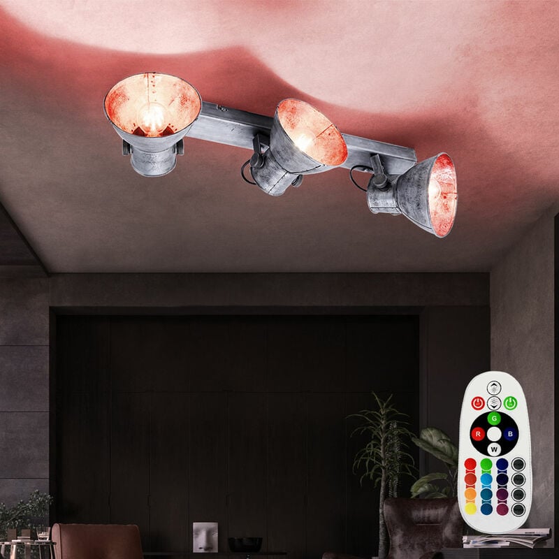 Plafón retro regulable MANDO A DISTANCIA Foco orientable en set que incluye lámparas LED RGB
Plafón retro regulable MANDO A DISTANCIA Foco orientable en set que incluye lámparas LED RGB