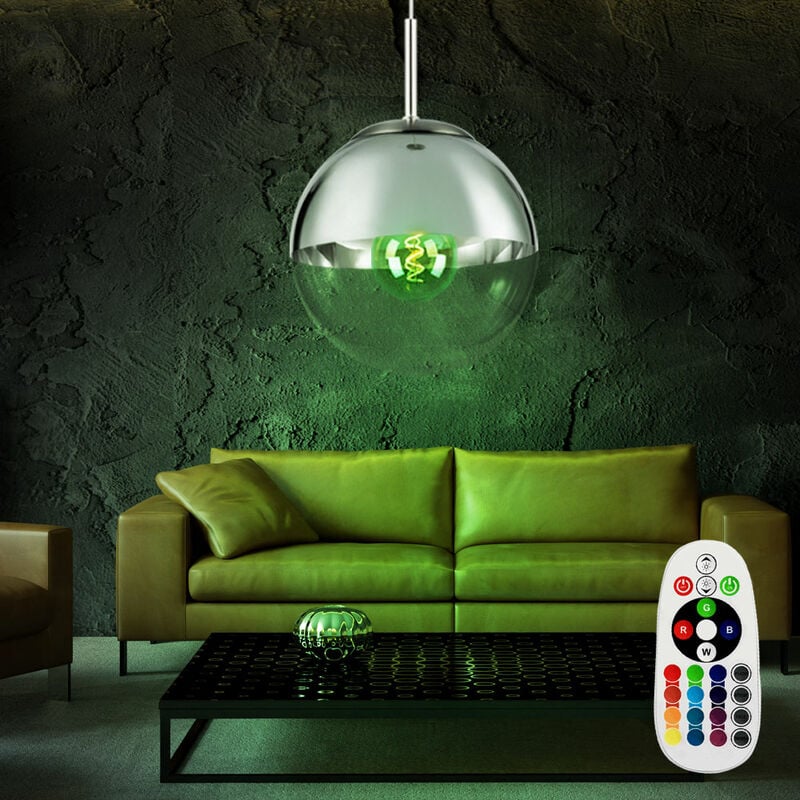 Lámpara de techo colgante de bola de vidrio DIMMABLE Lámpara de control remoto para sala de estar en un juego que incluye bombillas LED RGB
Lámpara de techo colgante de bola de vidrio DIMMABLE Lámpara de control remoto para sala de estar en un juego que incluye bombillas LED RGB