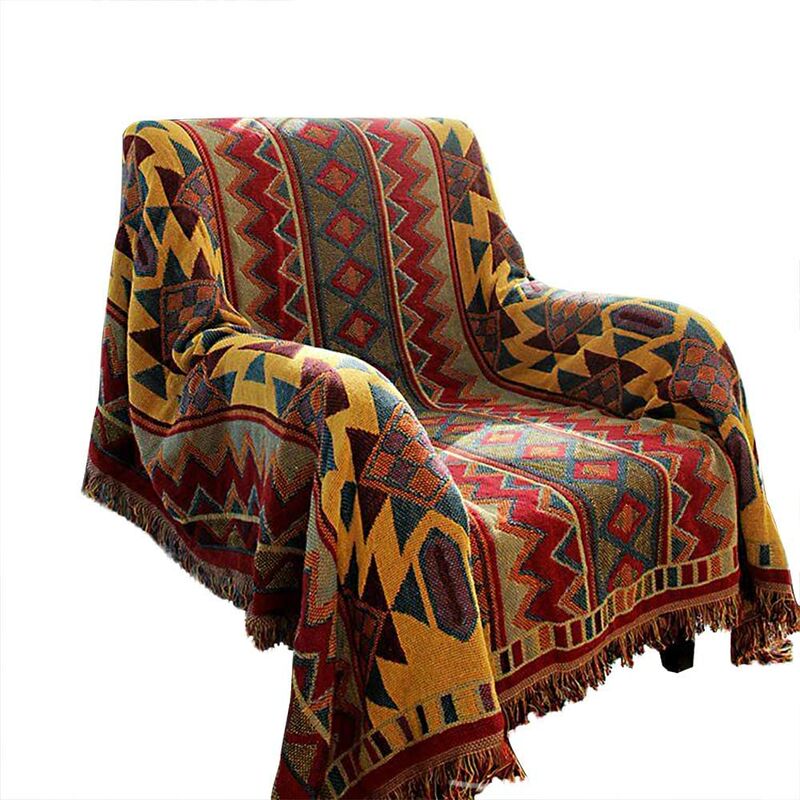 Manta a cuadros grande de algodón de punto jacquard bohemio suave lavable para sofá sillón dormitorio (90 * 90 cm, geométrico)
Manta a cuadros grande de algodón de punto jacquard bohemio suave lavable para sofá sillón dormitorio (90 * 90 cm, geométrico)
