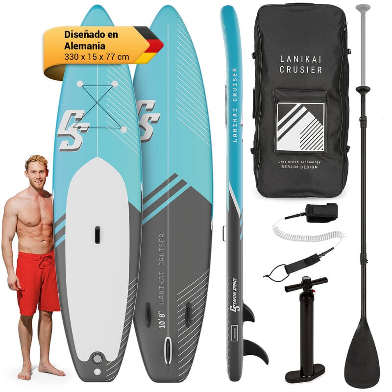 Capital Sports - Lanikai Cruiser 10.8 Tabla de SUP inflable Juego de tabla SUP 330x77x15
Capital Sports - Lanikai Cruiser 10.8 Tabla de SUP inflable Juego de tabla SUP 330x77x15