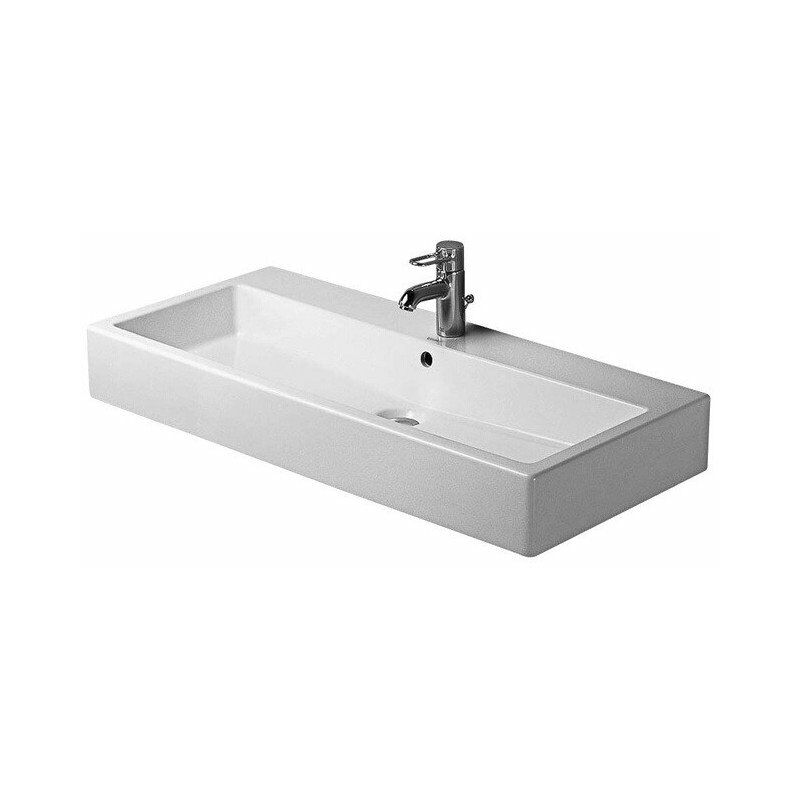 Lavabo VERO sin rebosadero con plataforma para grifería 1000x470mm 3 orificios para grifería blanco - Duravit
Lavabo VERO sin rebosadero con plataforma para grifería 1000x470mm 3 orificios para grifería blanco - Duravit