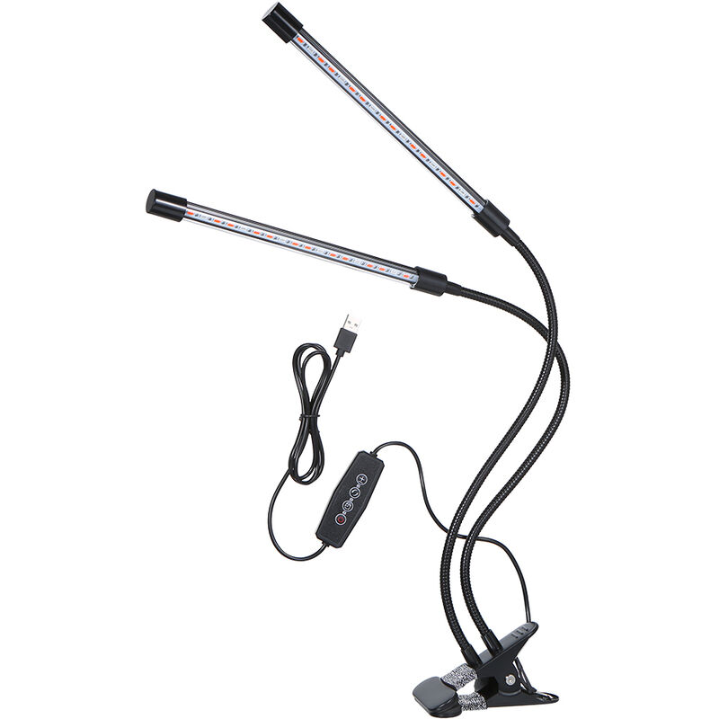 LED Luz de cultivo de plantas, Lampara de cultivo con clip de carga USB Apagado automatico,2 cabezas
LED Luz de cultivo de plantas, Lampara de cultivo con clip de carga USB Apagado automatico,2 cabezas