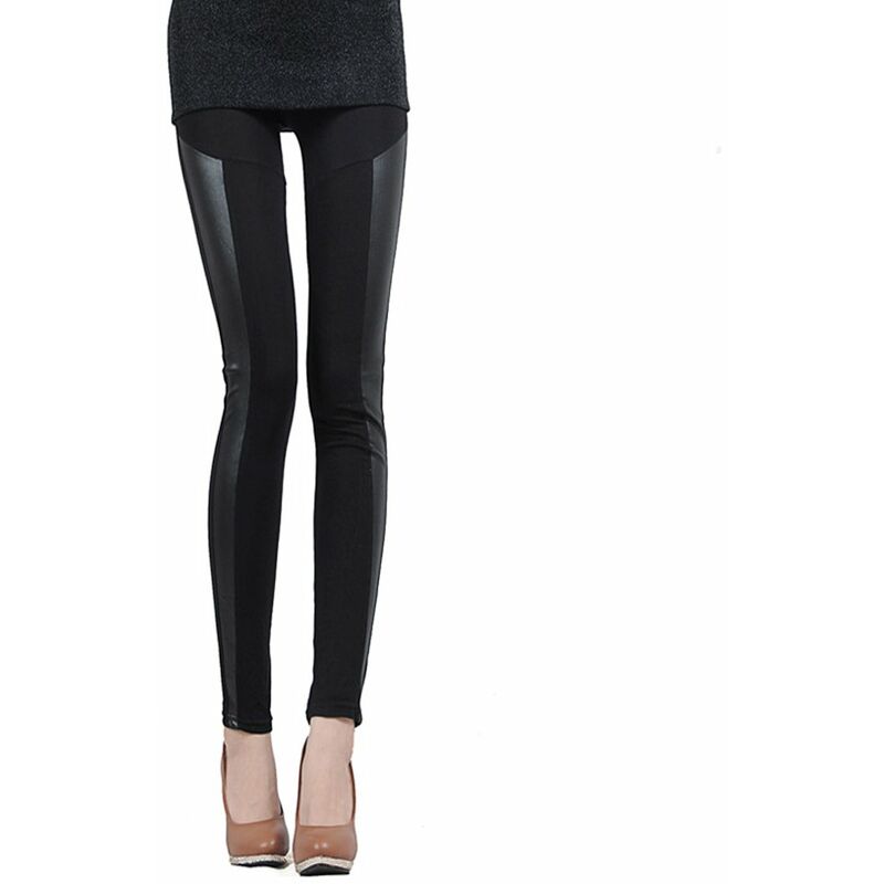 Leggings sexis coreanos para mujer, pantalones de cintura elastica con retazos de cuero PU, medias de una raya,negro, M
Leggings sexis coreanos para mujer, pantalones de cintura elastica con retazos de cuero PU, medias de una raya,negro, M