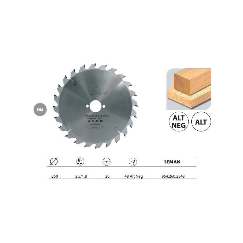 Leman - Hoja de carburo para máquinas portátiles Festool 260x30x48z Alt Neg - 964.260.2548
Leman - Hoja de carburo para máquinas portátiles Festool 260x30x48z Alt Neg - 964.260.2548