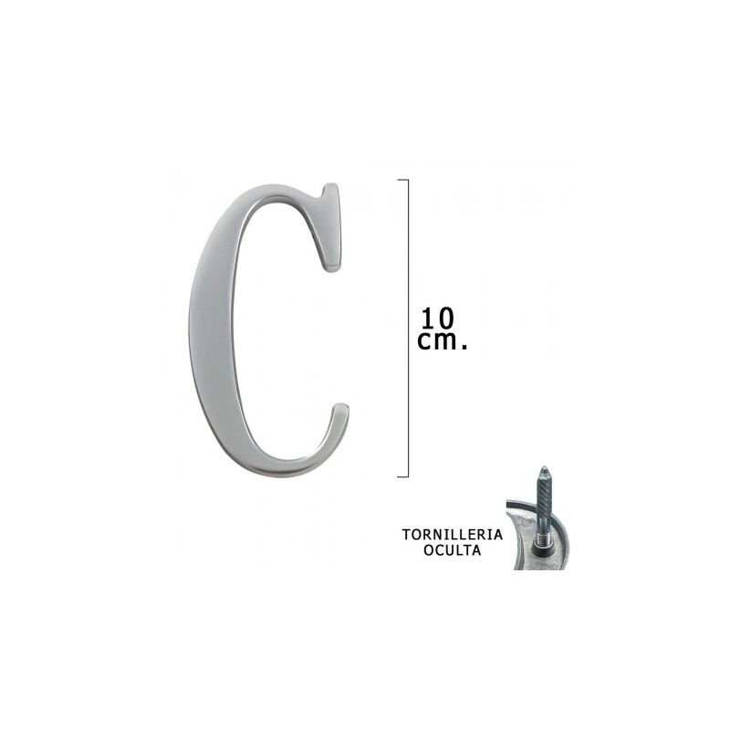 Letra Metal ''C'' Plateada Mate 10 cm. con Tornilleria Oculta (Blister 1 Pieza) - NEOFERR...
Letra Metal ''C'' Plateada Mate 10 cm. con Tornilleria Oculta (Blister 1 Pieza) - NEOFERR...
