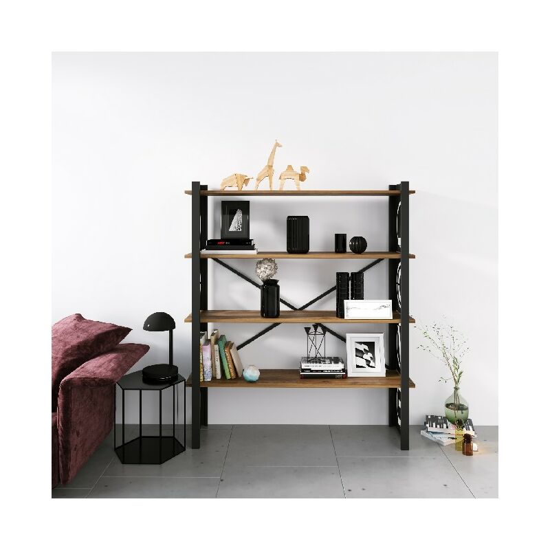 Libreria Love - Estante - de pared, oficina, sala de estar - Negro en Metal, Madera, 120 x 35 x 150 cm
Libreria Love - Estante - de pared, oficina, sala de estar - Negro en Metal, Madera, 120 x 35 x 150 cm