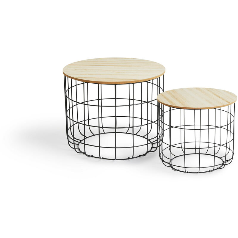 LIFA LIVING 2 mesitas de café, Mesas auxiliares de salón Modernas, Mesas de Centro Tapa de Madera extraíble y Cesta de Metal, Diseño Vintage
LIFA LIVING 2 mesitas de café, Mesas auxiliares de salón Modernas, Mesas de Centro Tapa de Madera extraíble y Cesta de Metal, Diseño Vintage