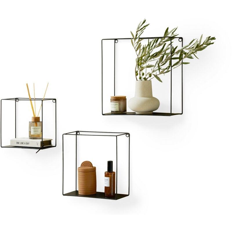 LIFA LIVING Juego de 3 Estantes de pared , Forma cuadrada , Metal , Color Negro , Distintos tamaños
LIFA LIVING Juego de 3 Estantes de pared , Forma cuadrada , Metal , Color Negro , Distintos tamaños