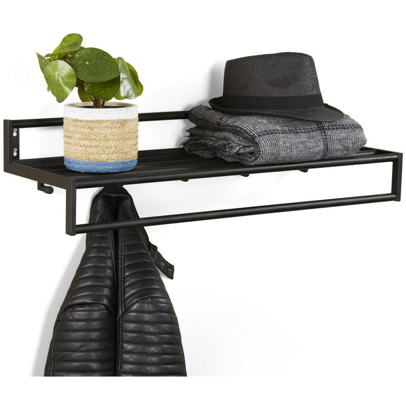 LIFA LIVING Perchero de pared con estante, Perchas de pared fijas negras, Estante vintage de metal, para pasillo, cocina y dormitorio, 75 x 26 x 19,5
LIFA LIVING Perchero de pared con estante, Perchas de pared fijas negras, Estante vintage de metal, para pasillo, cocina y dormitorio, 75 x 26 x 19,5