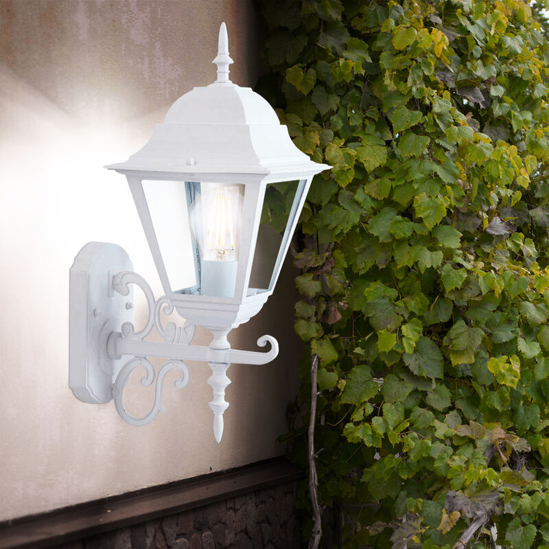 Farol para exterior, lámpara de pared de estilo antiguo para terraza, jardín, ALU, blanco claro en un juego que incluye bombillas LED
Farol para exterior, lámpara de pared de estilo antiguo para terraza, jardín, ALU, blanco claro en un juego que incluye bombillas LED