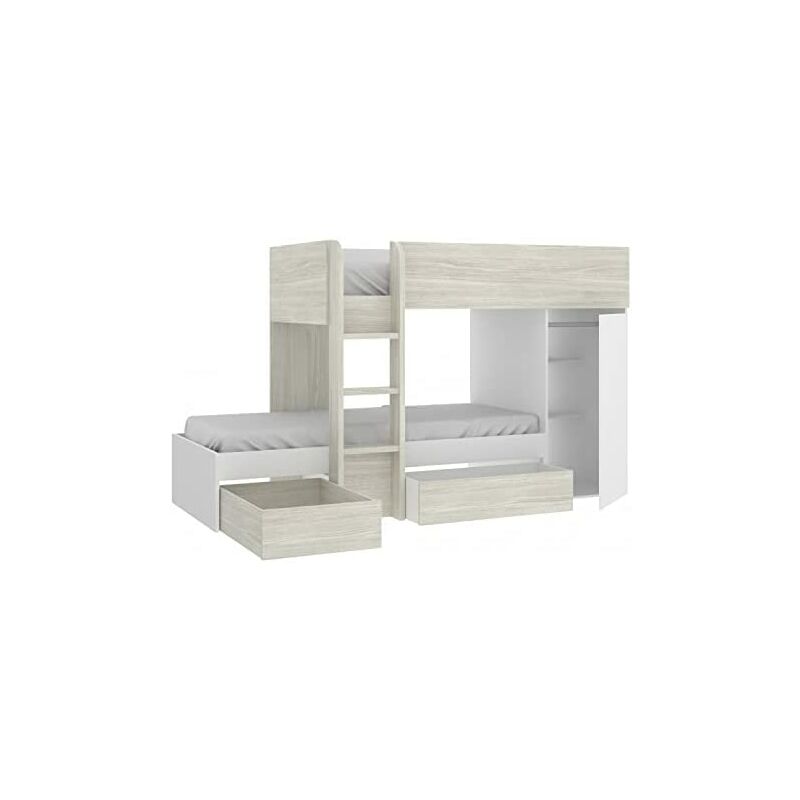 Litera convertible COLCHONES INCLUIDOS,acabado blanco y Gris, medidas Ancho:253 cm x Alto:150 cm x Fondo:111 cm
Litera convertible COLCHONES INCLUIDOS,acabado blanco y Gris, medidas Ancho:253 cm x Alto:150 cm x Fondo:111 cm