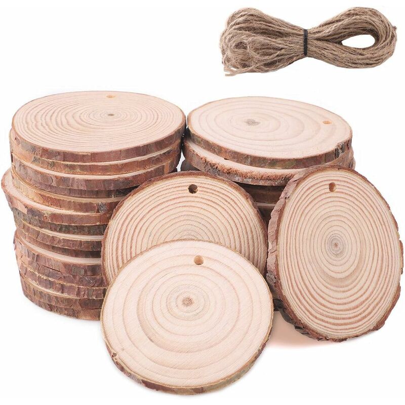 Litzee - 30 piezas de madera rebanadas de 6-7 cm de madera y 10 m de cuerda de yute rebanadas de madera para manualidades decorativas de bricolaje
Litzee - 30 piezas de madera rebanadas de 6-7 cm de madera y 10 m de cuerda de yute rebanadas de madera para manualidades decorativas de bricolaje