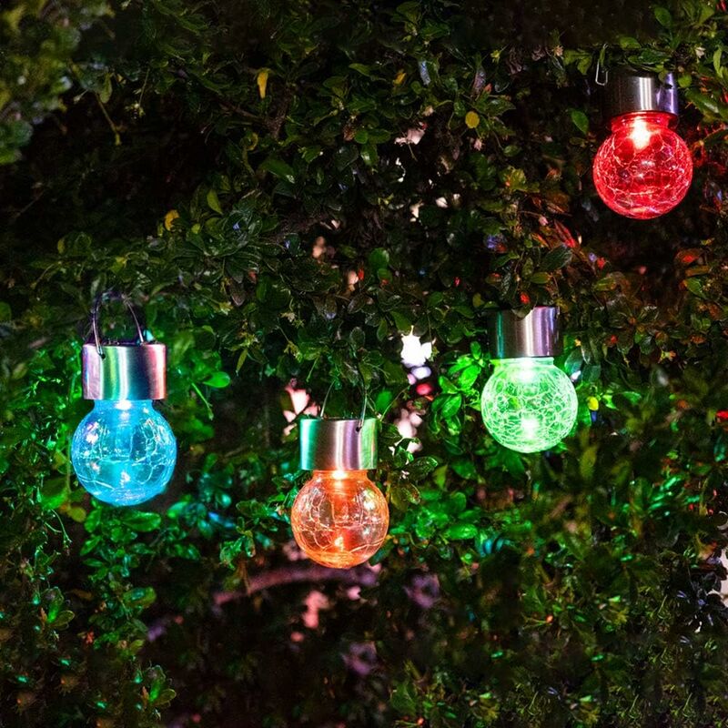 4 luces solares colgantes para jardín, luces solares LED que cambian de color, luces solares LED de bola de vidrio agrietado para jardín, fiesta, luz
4 luces solares colgantes para jardín, luces solares LED que cambian de color, luces solares LED de bola de vidrio agrietado para jardín, fiesta, luz