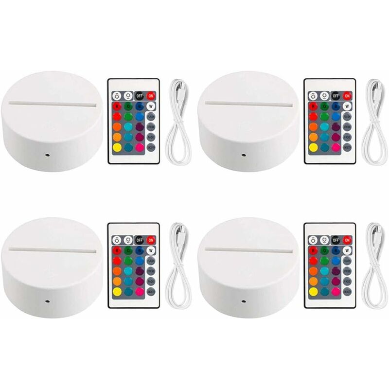 Litzee - 4x 3D Night LED Base de lámpara Control remoto Cable USB Luces decorativas ajustables de 7 colores (4 PCS blanco)
Litzee - 4x 3D Night LED Base de lámpara Control remoto Cable USB Luces decorativas ajustables de 7 colores (4 PCS blanco)