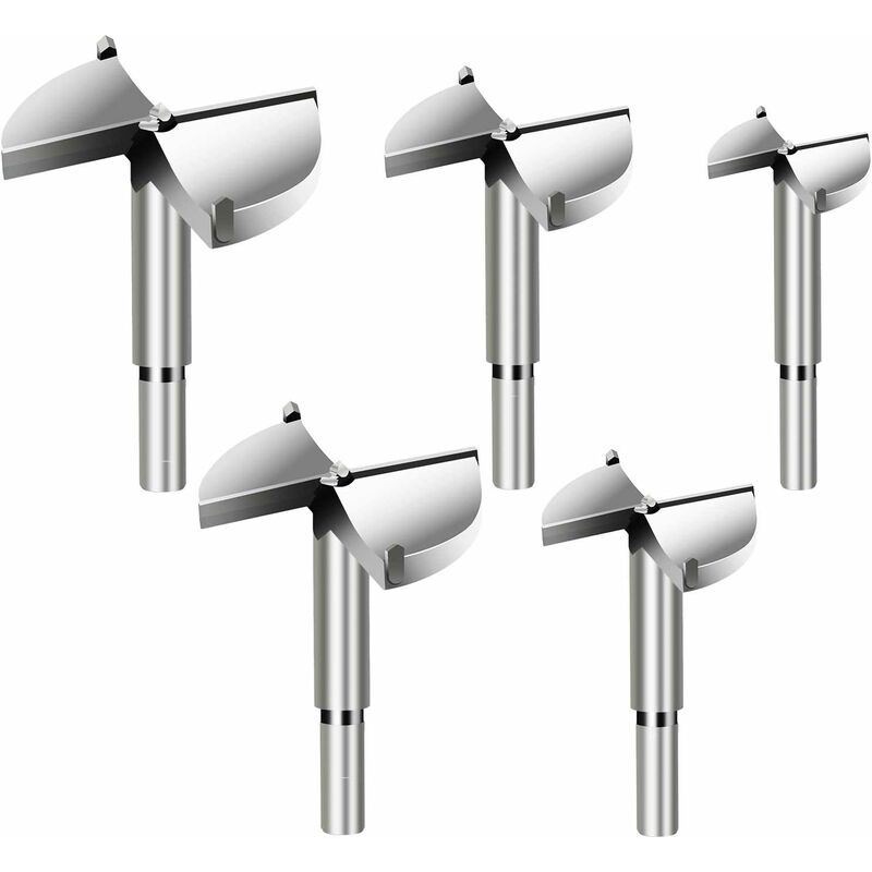 5 piezas Forstner Broca para madera, diámetro 35/40/45/50 / 60 mm, broca de carburo para avellanar el agujero para trabajar la madera, instalación de
5 piezas Forstner Broca para madera, diámetro 35/40/45/50 / 60 mm, broca de carburo para avellanar el agujero para trabajar la madera, instalación de