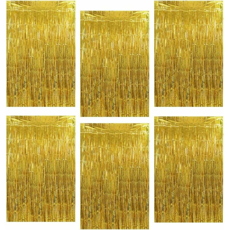 6 cortinas metálicas, oropel brillante, telón de fondo de pared de ventana con flecos de aluminio brillante con flecos, para cumpleaños, bodas,
6 cortinas metálicas, oropel brillante, telón de fondo de pared de ventana con flecos de aluminio brillante con flecos, para cumpleaños, bodas,