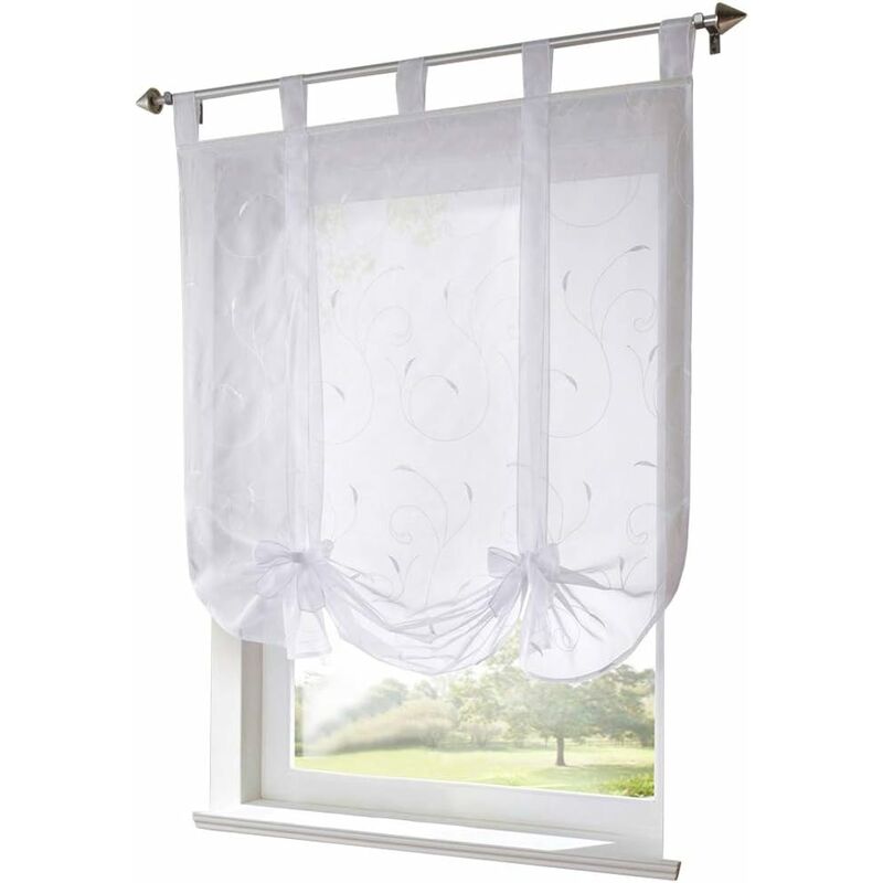 Cortina romana con cinta bordada Cortinas romanas Cortina de gasa con hebillas transparentes (An.x Al.120x140cm, blanco)
Cortina romana con cinta bordada Cortinas romanas Cortina de gasa con hebillas transparentes (An.x Al.120x140cm, blanco)