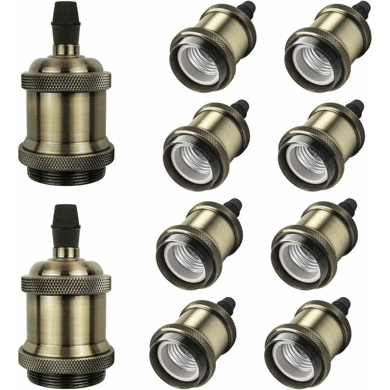 E27 Vintage Sólido Portalámparas Portalámparas Edison Tornillo Adaptador de portalámparas, Paquete de 10, Bronce
E27 Vintage Sólido Portalámparas Portalámparas Edison Tornillo Adaptador de portalámparas, Paquete de 10, Bronce