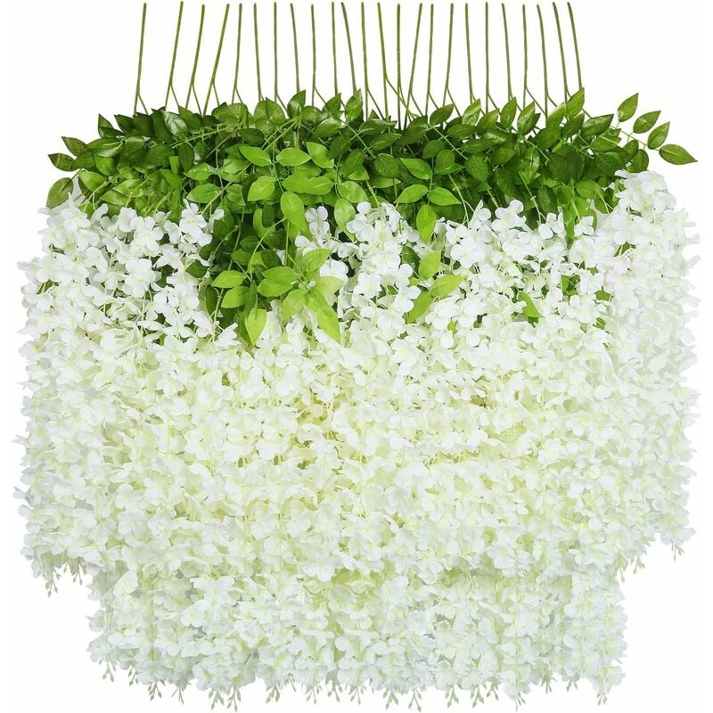 Flores artificiales, 24 piezas de vid de glicina falsas artificiales para colgar flores de seda en el hogar, decoración del banquete de boda (24
Flores artificiales, 24 piezas de vid de glicina falsas artificiales para colgar flores de seda en el hogar, decoración del banquete de boda (24