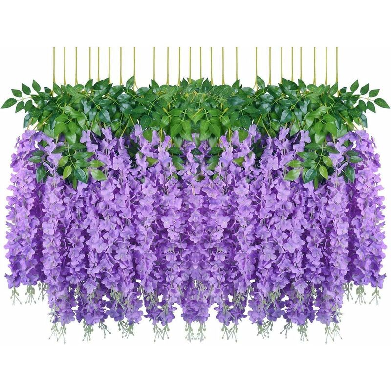 Flores artificiales, 24 piezas de vid de glicina falsas artificiales para colgar flores de seda para decoración del banquete de boda en el hogar (24
Flores artificiales, 24 piezas de vid de glicina falsas artificiales para colgar flores de seda para decoración del banquete de boda en el hogar (24