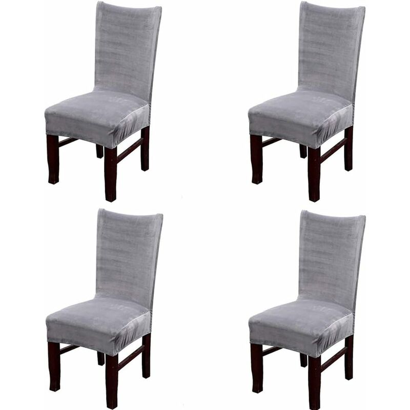 Litzee - Fundas para sillas de comedor elásticas de terciopelo, fundas para sillas de comedor lavables y extraíbles, juego de 4, gris plateado
Litzee - Fundas para sillas de comedor elásticas de terciopelo, fundas para sillas de comedor lavables y extraíbles, juego de 4, gris plateado