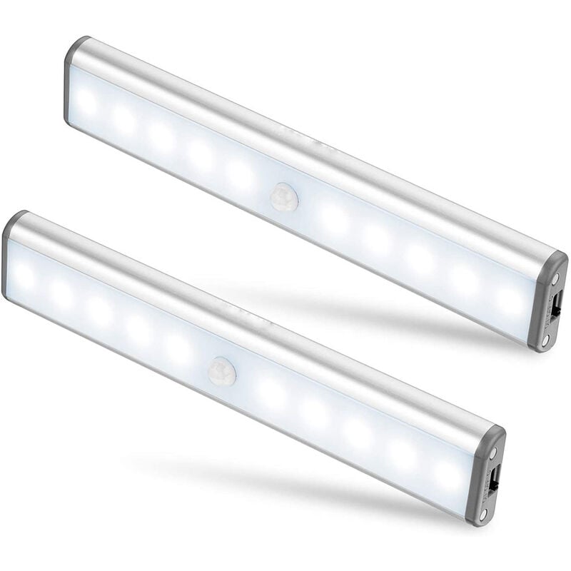 Litzee - Juego de 2 Lámparas LED de 10, Inalámbrico, USB Recargable, Magnético, Detector de Movimiento, Portátil. Luz de armario, Lámpara de
Litzee - Juego de 2 Lámparas LED de 10, Inalámbrico, USB Recargable, Magnético, Detector de Movimiento, Portátil. Luz de armario, Lámpara de