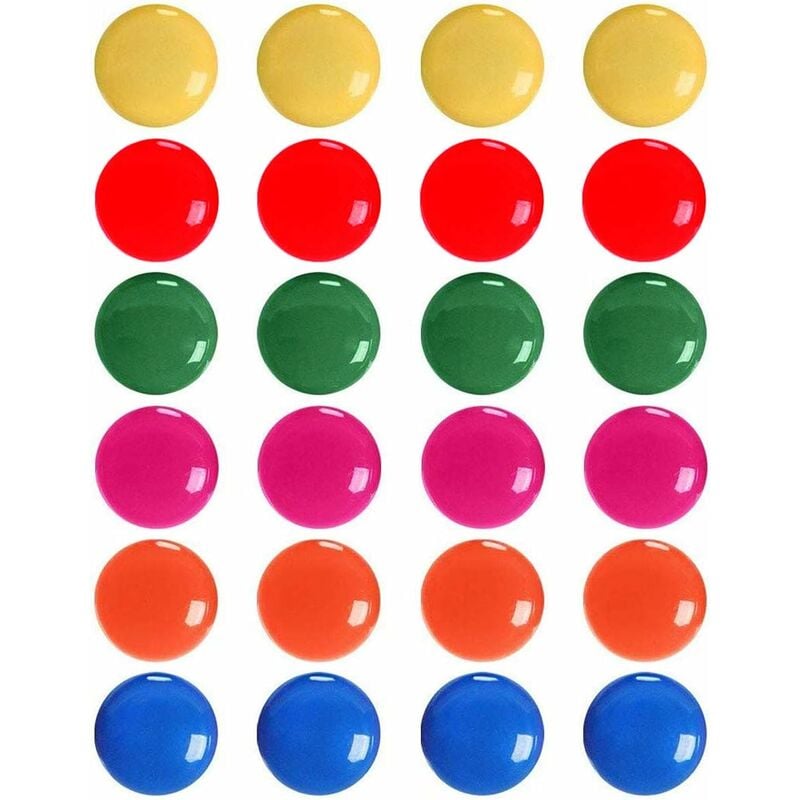 Juego de 24 imanes de escritorio redondos de colores para refrigerador y pizarra, 6 colores diferentes
Juego de 24 imanes de escritorio redondos de colores para refrigerador y pizarra, 6 colores diferentes
