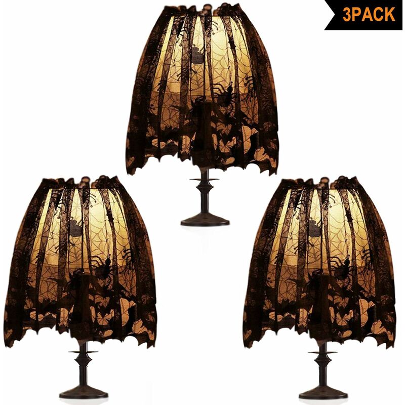 Juego de 3 cortinas decorativas de Halloween, cinta de encaje negro, tela de araña para fiesta, decoración del hogar, grande, 20 x 152,4 cm
Juego de 3 cortinas decorativas de Halloween, cinta de encaje negro, tela de araña para fiesta, decoración del hogar, grande, 20 x 152,4 cm