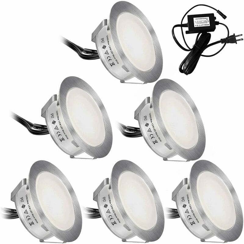 Juego de 6 luces LED para terraza, IP67, impermeable, para exterior, planta baja, luz LED para terraza, luces LED de bajo voltaje para jardín,
Juego de 6 luces LED para terraza, IP67, impermeable, para exterior, planta baja, luz LED para terraza, luces LED de bajo voltaje para jardín,