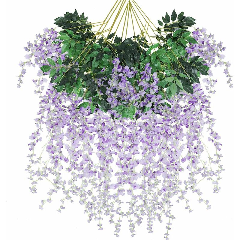 Paquete de 12 vides artificiales de glicina, 3.6 pies, triple tallo, imitación de glicina, guirnalda de flores de seda larga (morado)
Paquete de 12 vides artificiales de glicina, 3.6 pies, triple tallo, imitación de glicina, guirnalda de flores de seda larga (morado)